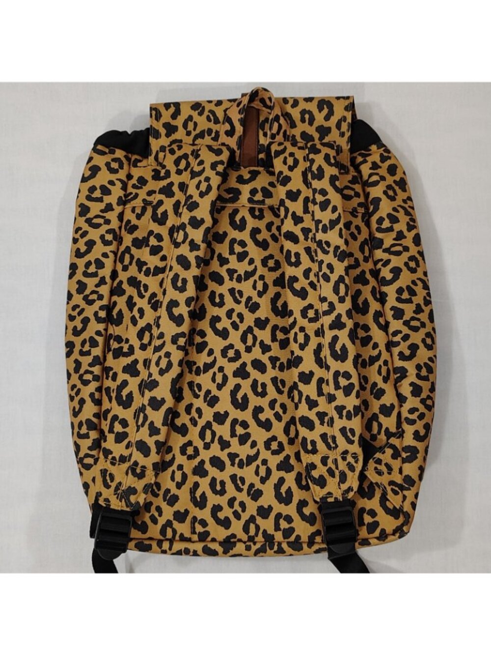No Boundaries Cargo Backpack Leopard Print Yellow Black Magnetic Snap Pockets - Picture 2 of 16